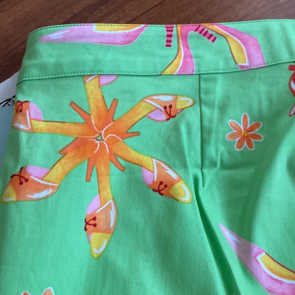ITW by Claude Brown Colorful Green & Pink Women’s Capris - Size 16 - Picture 12 of 14